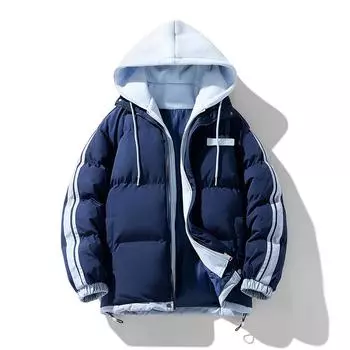 Осень и зима Новое хлопковое пальто для мужчин, цветное повседневное трендовое свободное теплое хлопковое пальто с капюшоном и толстым пальто S