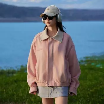 Осень и зима новое искусственное замшевое осенне-зимнее пальто милое студенческое универсальное пальто знаменитости из Интернета S розовый