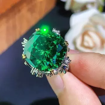 Осень и зима новое кольцо ретро мода высокого класса птичье гнездо огранка толстый квадрат цветное сокровище кольцо открытие женская мода