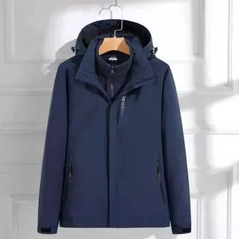 Осень и зима Новое однотонное мужское и женское флисовое теплое съемное пальто Stormtrooper три в одном M