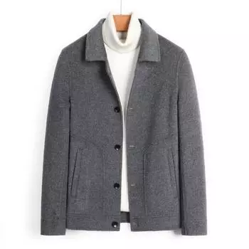 Осень и зима Новое пальто из 100% шерсти Куртка Короткое шерстяное пальто L
