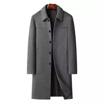 Осень и зима Новое пальто Мужское длинное пальто с лацканами Куртка M