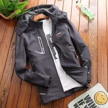 Осень и зима новое пальто свободная бархатная хлопковая одежда повседневная куртка с капюшоном L