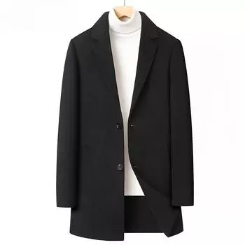 Осень и зима Новое пуховое шерстяное пальто с подкладкой из шерсти с ручной работой Двустороннее шерстяное пальто Мужское пуховое пальто Пальто Пальто 170