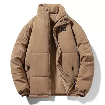 Осень и зима Новое вельветовое пальто мужская стеганая куртка свободная высококачественная молодежная зимняя мужская стеганая куртка с толстой теплой стеганой курткой M