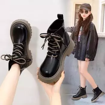 Осень и зима новые большие мальчики, одинарные ботинки для мальчиков, ботинки для девочек 26