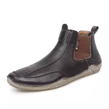Осень и зима новые ботинки челси мужские набор для ног ленивый средний верх кожаные короткие ботинки британские высокие кожаные туфли универсальные ботинки мартин 38
