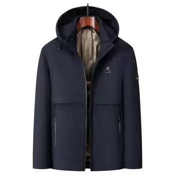 Осень и зима Новые черные золотые хлопковые одежды Одежда для пап Зимние трендовые модные хлопковые одежды Большие размеры Куртка Топ утолщенный L чёрный