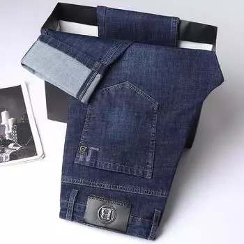 Осень и зима Новые европейские и американские мужские легкие роскошные джинсы мужские брюки деловые повседневные прямые брюки 29