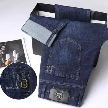 Осень и зима Новые европейские и американские мужские легкие роскошные джинсы мужские брюки деловые повседневные прямые брюки 29