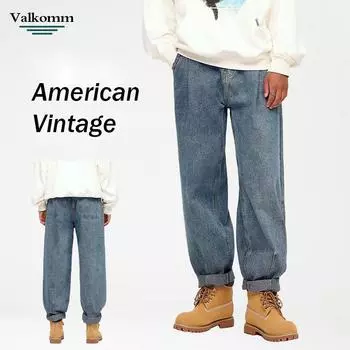 Осень и зима Новые мужские джинсы свободные модные широкие брюки-бананы мужские универсальные брюки-харен S