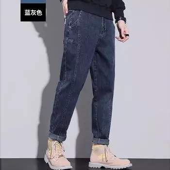 Осень и зима Новые мужские джинсы свободные брюки-харен модные универсальные конические повседневные прямые брюки 28