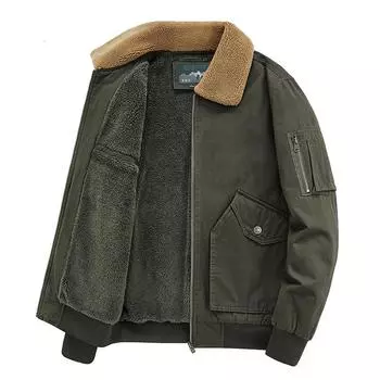 Осень и зима Новые мужские куртки из хлопка, стираные, оснастка, модная утолщенная бархатная мужская куртка из овечьей шерсти M