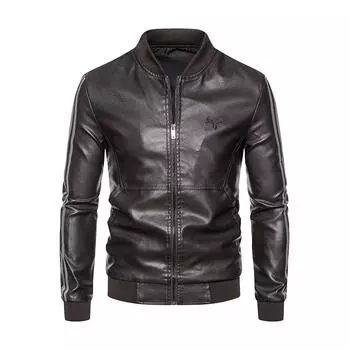 Осень и зима Новые мужские повседневные куртки Трендовые универсальные кожаные куртки Мужские повседневные куртки Куртки из искусственной кожи для мужчин M