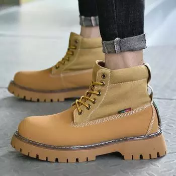 Осень и зима Новые мужские высокие рабочие ботинки рабочие ботинки мужские кожаные короткие ботинки для отдыха на открытом воздухе 38