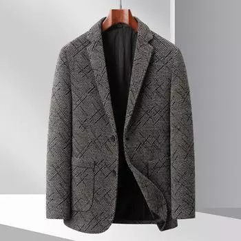 Осень и зима Новые повседневные мужские костюмы Chenel Jacquard Корейский стиль Тонкие костюмы Модные одинарные костюмы M