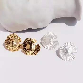 Осень и зима Новые свежие литературные серьги-гвоздики Ginkgo Biloba женские серьги с холодной матовой серебряной текстурой модные серьги 17 золотой
