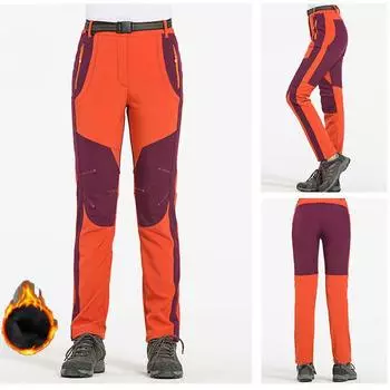 Осень и зима новые уличные женские водонепроницаемые и теплые прогулочные брюки S фиолетовый