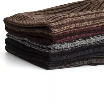 Осень и зима новый бархатный двухцветный свитер в вертикальную полоску шапка вязаная шерстяная шапка хаки