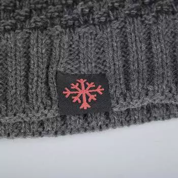Осень и зима новый бархатный красный снежинка тканевый лейбл свитер шапка вязаная шерстяная шапка чёрный