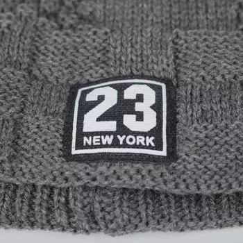 Осень и зима новый бархатный тканевый лейбл свитер шапка вязаная шерстяная шапка чёрный