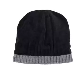 Осень и зима новый бархатный толстый полосатый свитер шапка вязаная шерстяная шапка H чёрный