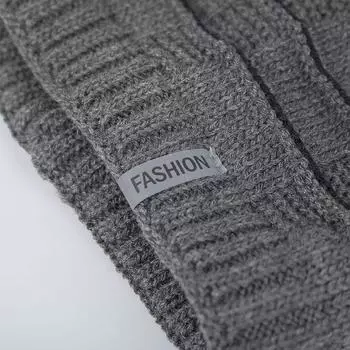 Осень и зима новый бархатный узор лестница ткань этикетка свитер шапка вязаная шерстяная шапка чёрный