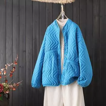 Осень и зима новый белый утиный пух воротник стойка пуховик женский короткий легкий топ кардиган теплое зимнее пальто прилив M белый