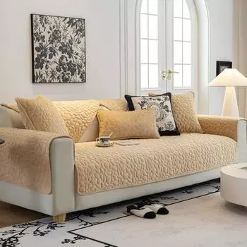 Осень и зима новый диванная подушка молочный бархат утолщенный теплый диванная подушка чехол для дивана ткань однотонный простой нескользящий 70*70cm