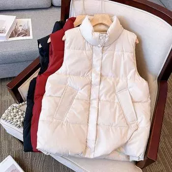 Осень и зима Новый дизайн Sense Niche Vest Trend Fashion безрукавка пуховик жилет 2XL бордовый