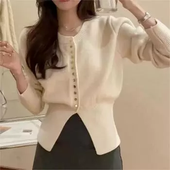 Осень и зима новый дизайн свитер нижняя часть рубашки женская внутренняя мода иностранный стиль талия уникальный шикарный трикотажный маленький топ One size темно-красного