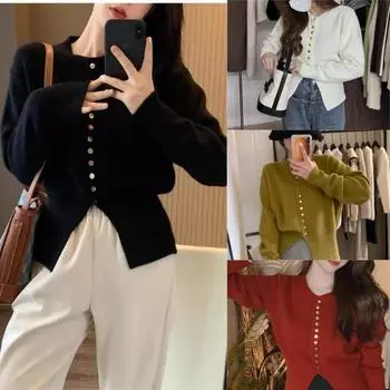 Осень и зима новый дизайн свитера нижняя часть рубашки женская внутренняя мода иностранный стиль талия уникальный шикарный вязаный маленький топ One size темно-красного