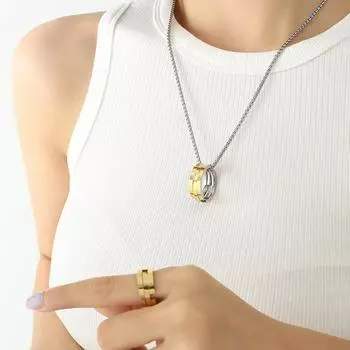 Осень и зима Новый французский хип-хоп стиль мужская и женская мода простое кольцо ожерелье кольцо ювелирный комплект универсальные ювелирные изделия