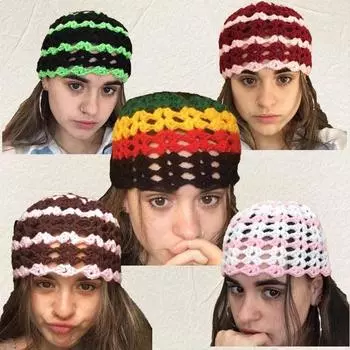 Осень и зима новый Хэллоуин смешной рог вязаная шапка теплый свитер шерстяная шапка 56-59cm