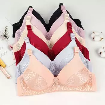 Осень и зима новый хлопковый дышащий бюстгальтер для среднего и пожилого возраста нижнее белье без стали жаккардовый тонкий хлопковый бюстгальтер для мам со сборками чашечки для женщин 36 yards/80B чёрный