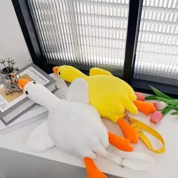 Осень и зима новый Интернет знаменитость мультфильм милый утенок кукла сумка плюшевая сумка мальчики и девочки сумка-мессенджер машина для захвата кукла сумка белый