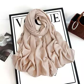 Осень и зима новый искусственный хлопок и лен шарф женский однотонный шарф ретро хаки монохромный длинный шарф декоративная длинная шаль 185*90cm