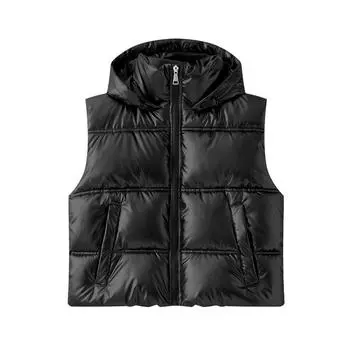 Осень и зима новый маршрут жилет жилет свободный повседневный с капюшоном технологичный хлопковый одежда верхняя куртка хлопковая одежда женская XS белый