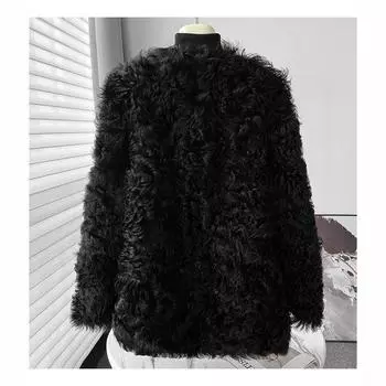 Осень и зима новый мех urchin toka интегрированная шерсть пальто женское утолщенный искусственный овечий кудрявый мех экологически чистый мех S чёрный