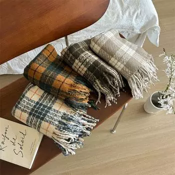 Осень и зима новый мягкий клеевой сетчатый шарф для женщин, имитация кашемира длинный шейный платок 65x196cm