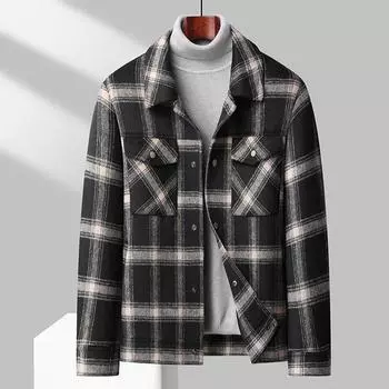 Осень и зима Новый мужской двусторонний твидовый пиджак ручной работы с британскими лацканами Молодежный шерстяной пиджак в клетку Куртка мужская 170