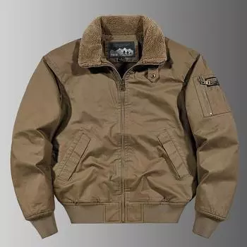 Осень и зима новый мужской модный американский инструментальный топ повседневная хлопковая одежда утолщенная термокуртка куртка M хаки