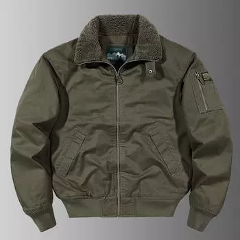Осень и зима новый мужской модный американский инструментальный топ повседневная хлопковая одежда утолщенная термокуртка куртка M хаки