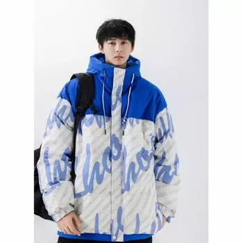 Осень и зима, новый мужской повседневный универсальный пуховик средней длины с капюшоном, свободное пальто, теплая и морозостойкая куртка, тренд M