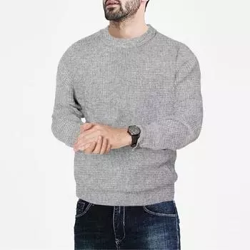 Осень и зима новый мужской трикотажный свитер с круглым вырезом Vi однотонный повседневный модный свитер из джерси для мужчин S светло-серый