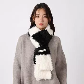 Осень и зима Новый мужской/женский толстый искусственный мех кролика цветной клетчатый шарф черный внешний платок шарф двойного назначения теплый 160*15