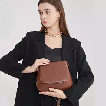 осень и зима новый нишевый дизайн сумка-седло корейская мода сумка-мессенджер Joker каштан ретро сумка через плечо
