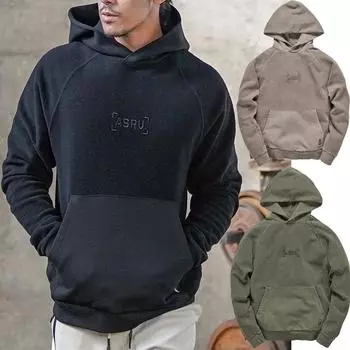 Осень и зима новый однотонный флисовый свитер мужской бренд Tide большой размер пуловер с капюшоном уличный теплый топ модный M зелёный