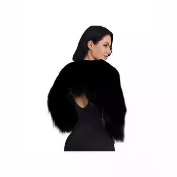 Осень и зима новый падающий искусственный мех с водяными волосами короткий платок дизайн верхняя куртка длинный рукав пух Small белый