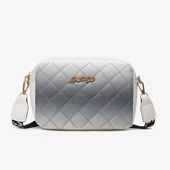 Осень и зима новый продукт темперамент сладкий градиентный цвет сочетание наплечная сумка классическая вышивка ромб маленькая квадратная сумка широкая серый